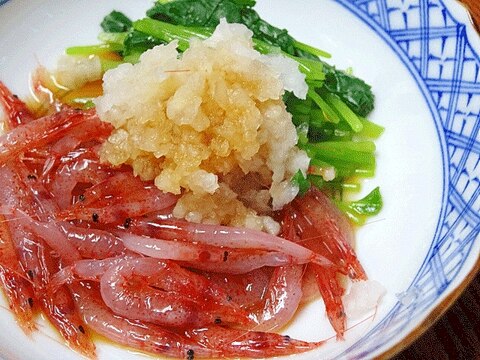 「生桜えびとみつ葉おろしポン酢和え」